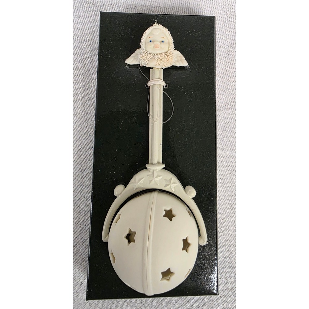 Department 56 Snowbabies Babys 1st Rattle Bisque Porcelain Ornament with Box